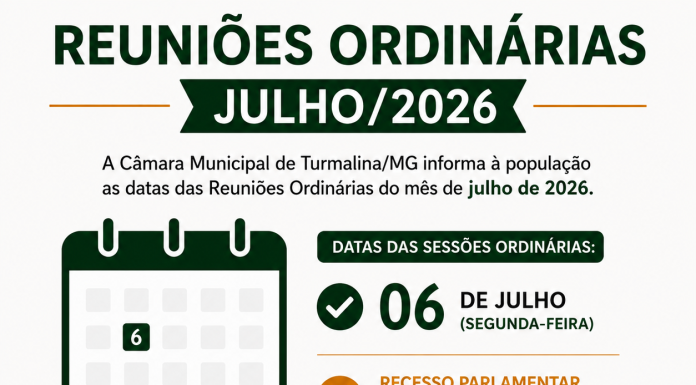 CIDADÃO FIQUE ATENTO ÀS REUNIÕES ORDINÁRIAS DO MÊS DE JULHO 2026